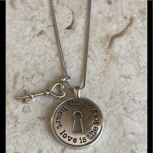 BRIGHTON Silver Tone Lock & Key To My Heart Necklace